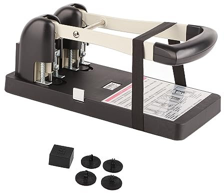 Perforadora de 2 Orificios para Carpeta de Archivos, Perforadora de Papel de 2 Orificios Manual de Alta Capacidad que Ahorra Mano de Obra, Fuerza de Perforación de 150 Hojas con
