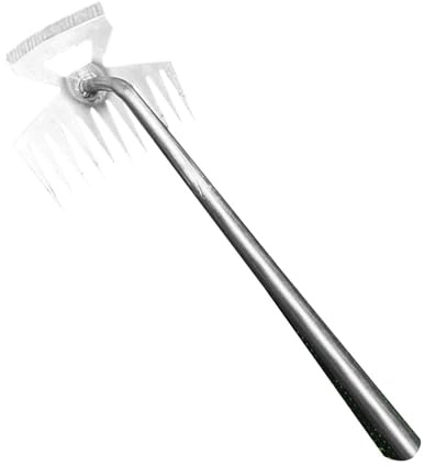1 extractor de malezas – Desercinamiento de artefactos de deshierbe | Herramienta de extracción de malezas de acero al manganeso con 11 dientes, rastrillo de jardín portátil de alta resistencia para