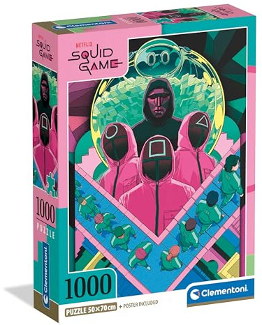 Clementoni Jigsaw Puzzle Collection - Squid Game 2, 1000 Pieces - Compact Box, Poster Included, Puzzle For Adults 14-99 Years, Gift For Men/Women, Made In Italy, 39901
