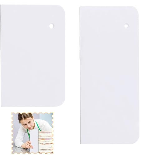 2Pcs Cake Smoother Scraper Set, Professional Cake Decorating Supplies, Durable Plastic Pastry Scrapers for Baking, Icing, and Fondant Smoothing, Cakes Edge Scraper Tools
