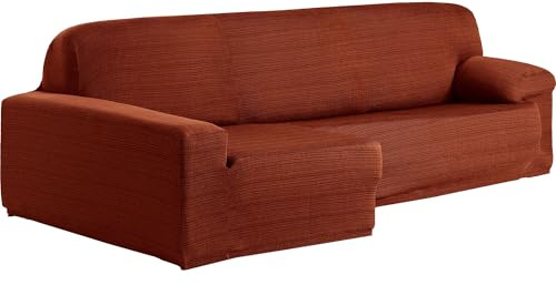 ECOMMERC3 | Copridivano con chaise longue, bracciolo lungo sinistro, elastico, in jacquard, con fodera per divano ChaiseLongue colore caldaia, vestibilità universale, con schiuma di fissaggio e gomme