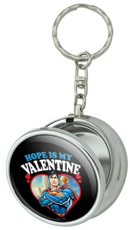 GRAPHICS & MORE Superman Hope is my Valentine Portable Travel Size Pocket Purse Ashtray Keychain with Cigarette Holder
