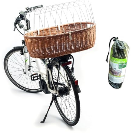 Aumüller Fahrrad-Transportkorb für Hunde, L: 72 cm + Schutzhaube - Gepäckträgermontage