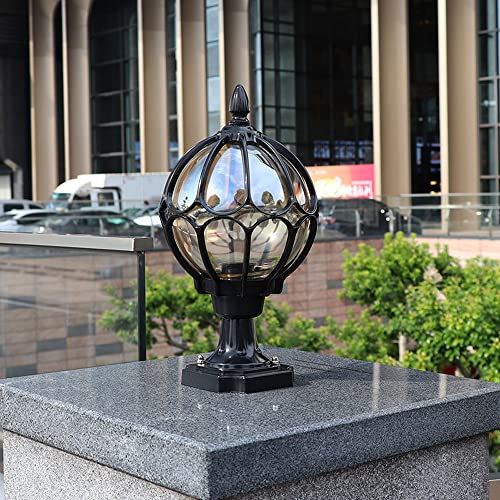 Utomhus aluminium glob landskapsbelysning kropp europeisk vintage rustik klassiska stolplampor landpelare mastlampa för trädgård veranda utomhuspelare lampor med E27-gata