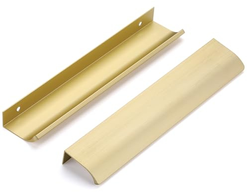 SYZOW 6 pezzi Maniglie Armadio Nascoste,Maniglie per Mobili da Cucina Maniglia del Cassetto,Oro,distanza foro dal centro 160mm