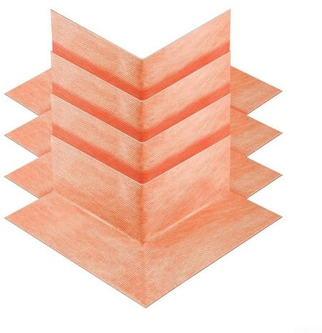 Membrana de ducha de esquina impermeabilizante para bañera y sala de vapor, prevención de fugas de polietileno sin costuras con revestimiento de franela, 14 x 14 x 5 cm, paquete de 4/10 (4 piezas