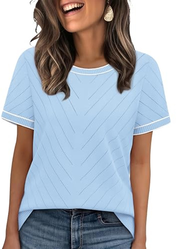 WIHOLL Womens Tops Short Sleeve Jumper Crew Neck T Shirts