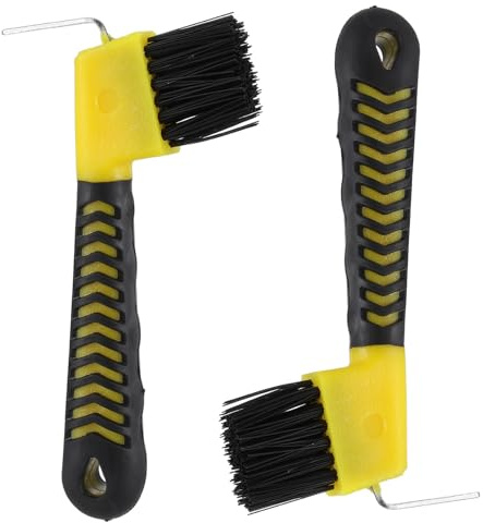 GETAJGHSD Cepillo Resistente al Óxido para Cascos de Caballo con Gancho para Pezuñas 2piezas , Material Pp Tpe Mango Cómodo Color Aleatorio para Cuidado y Peinado de Crines