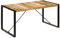 vidaXL Mangoholz Massivholz Esstisch Küchentisch Holztisch Speisetisch Esszimmertisch Tisch Baumkantentisch Wohnzimmer Küche 160x80x75 cm