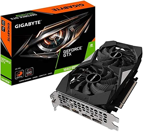 Gigabyte Gv-N166SOC-6GD GeForce GTX 1660 Super OC 6G Grafikkarte, 2X Windforce Lüfter, 6GB 192-Bit GDDR6, Grafikkarte Schwarz