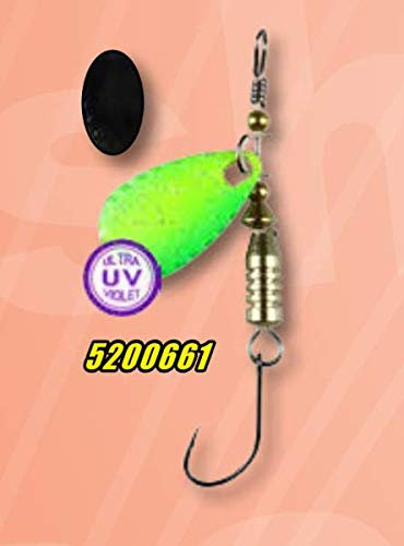 FTM Forellen Blinker - Spinner zum Forellenangeln, Gewicht:2.5g, Farbe:gelb - grün Glitter/schwarz