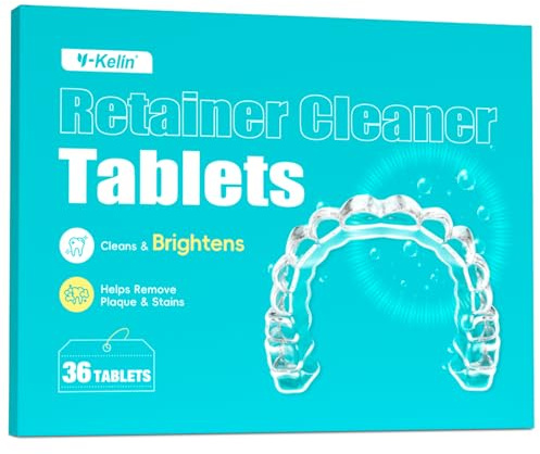 Y-Kelin Retainer Cleaner Tablets - 36 Tablets 1 Month Retainer Cleaning Tablets, Denture Cleaner, Retainer,Dentures,Mouth Guard Cleaner,Aligner Cleaner (36 Count (Pack of 1))