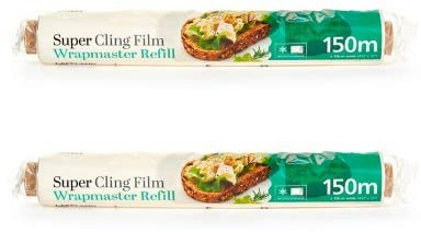 LAKELAND 2 Pack Super Cling Film Wrapmaster Dispenser Refill Rolls 30cm x 150m Each