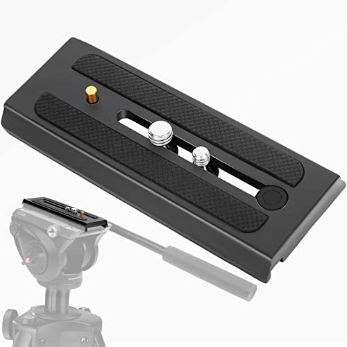 ChromLives Supporto per telecamera a piastra scorrevole rapido con viti di montaggio da 1/4 e 3/8 compatibile con Manfrotto 501HDV 503HDV MH055M0-Q5 701HDV