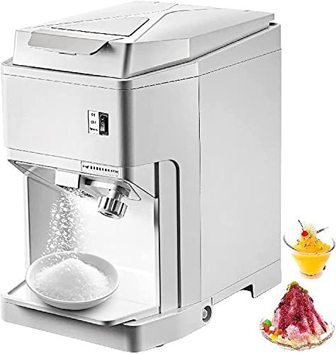 XNYXLPP Broyeur à Glace électrique rasé, 460 W, Finesse réglable, Glace Rugueuse et Fine, 265 LB par Heure, Conception entièrement Ouverte