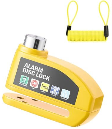 Lucchetto per moto con allarme per freno a disco con cavo promemoria e custodia per il trasporto, blocco disco ad alta sicurezza per scooter elettrico