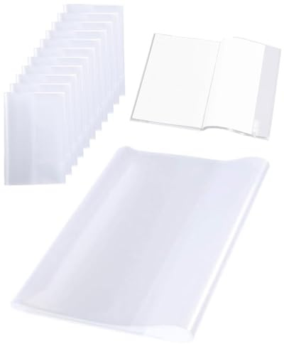 JEXOWIQ Copertine per quaderni A4 trasparenti,12 PCS Copertine per quaderno in plastica A4,Copertine Per Quaderno,Copertine Libri Scolastici,Copertina Del Libro Trasparente,Copertine Per Quaderni