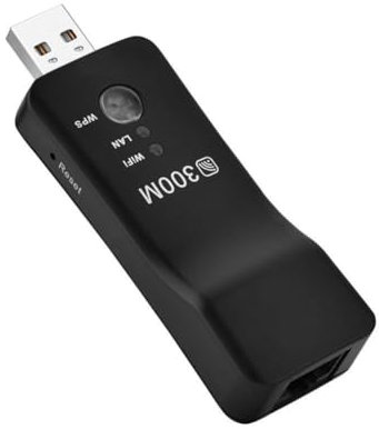 Knoruley Adaptateur de Réseau sans USB Universel 300Mbps pour Smart TV avec Répéteur WiFi 300Mbps