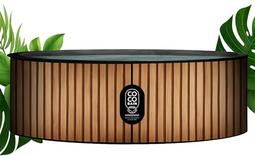 Coco Bain Pool Copacabanna – Piscina fuera del suelo, 250 cm de diámetro, 2700 litros, imitación de madera auténtica