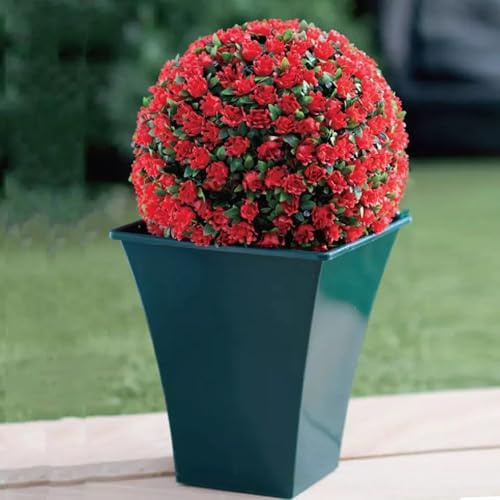 Dolce Vari Bola de jardín topiaria de doble función de 28 cm, 20 luces LED (rojo, 1)
