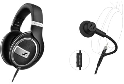Sennheiser headphone bundle HD 599 Special Edition, Open Back Headphone HD 500 BAM, plug-in Boom Arm Microphone for Gaming and Calls