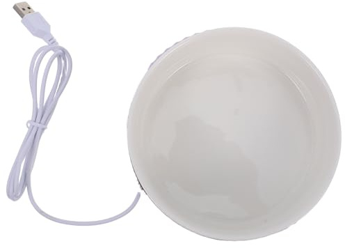 CRAFTHROU Bebedero Calentado para Mascotas de Cerámica Control de Temperatura y Capacidad de 350ml, Diseño Redondo Adecuado para Gatos y Perros en Invierno y Uso Interior