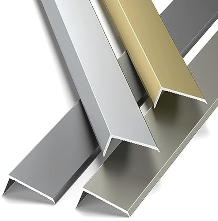 Kakelklipp, 90 cm självhäftande aluminiumplattor kanter | L-formade golvövergångsremsa för laminatgolv, dörröppningar och väggkant