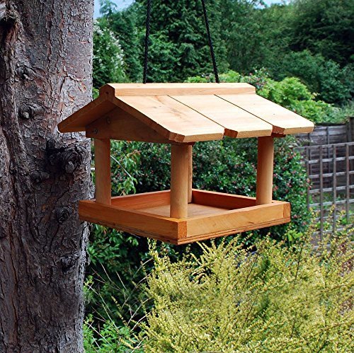 Other NEW HANGING WOODEN BIRD TABLE FEEDING STATION GARDEN BIRD TREE BRACKET HANG