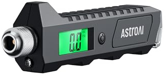 AstroAI Digital Tire Pressure Gauge, 230 PSI 4 Settings Heavy Duty for Car Bicycle with Larger Backlit LCD Flashlight and Non-Slip, Black