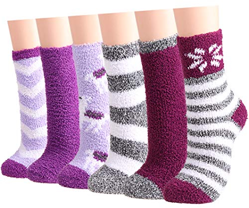 Toes Home 6 Paar Kuschelsocken Damen, Wintersocken Flauschige Socken Antiruschsocken, Warme Bettsocken Haussocken 36-42