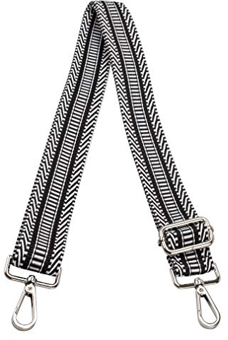ZANQANO Purse Strap Replacement Crossbody Bag Women Wide Adjustable Jacquard Woven Handbag Straps (Diagonal, Silver hardware)