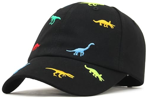 GEMVIE Cappello con Visiera Neonati Bambino Estivo Cappellini da Baseball Cotone Berretto Baseball Strisce Protezione Solare Regolabile (Nero)