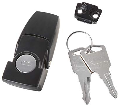 Buwei Cabinet Loquet de moraillon en métal Enduit Noir DK604 Serrure à Bascule de sécurité avec Deux clés