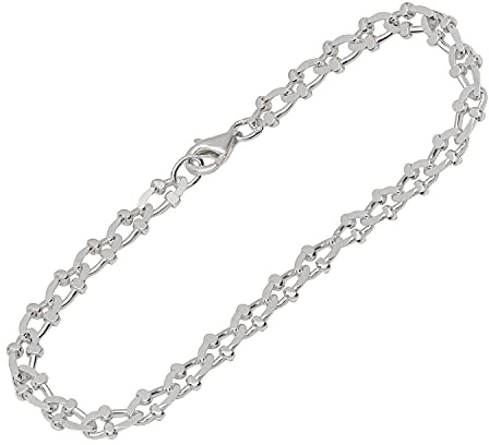 NKlaus bracelet 925 argent sterling 19cm chaîne royale diamantée 2 fois chaîne de bras femme 12341