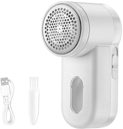 Fusselentferner, Wiederaufladbar fusselrasierer elektrisch mit USB Aufladbar und 1 Borstenpinsel für Fusseln auf Allen Arten von Stoffkleidung und Möbeln.