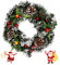 Jinlaili 30CM Guirlande de Noël Artificielle Décoration Noël, Couronne de Noël,Couronne Décoration Noël Exterieur, Décoration de Noël, Couronne de Noël avec Pommes de pin, Flocons de Neige, Baies