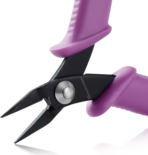 SPEEDWOX Pinze a becco lungo da 10 cm, per la creazione di gioielli, pinzette, mini pinze a becco corto, a becchi corti e piatte, per la creazione di gioielli, piegatura di fili e lavori artigianali
