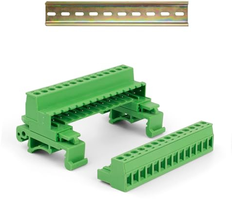 WJUAN Conectores Electricos, Conectores Electricos Rapidos, 14 Orificios Pines, Guía Cable Integrada con Riel Din, Clemas Electricas, Diámetro Cable 2,5 mm, para Cableado y Conversión Circuitos