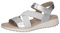 CAPRICE Damen Sandalen flach mit Klettverschluss Elastisch, Silber (Silver Metal.), 39 EU