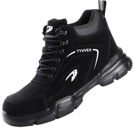 TYUVEX Bottes de sécurité pour homme et femme - Imperméables - Avec embout en acier - Légères et confortables - Antidérapantes, Noir , 44 EU