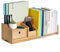KIRIGEN Verstellbares Holz Bücherregal mit Schublade – Komplett Montierter Schreibtisch Organizer, Platzsparendes Regal für Bücher, Akten und Magazine natürliche Farbe