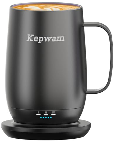 Kepwam Heated Coffee Mug T2-Plus, 20oz Large Capacity Longer Battery Life