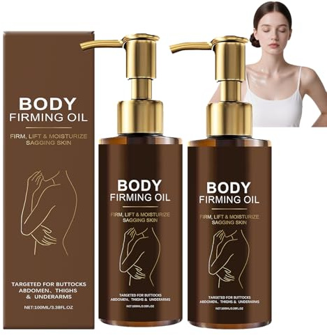 Kroppsolja för hudåtstramning, Glow Remedy Oil, fuktgivande och uppstramande hud för hela kroppen, återfuktar och vårdar torr hud, lämpliga lår och armhålor (2 st)