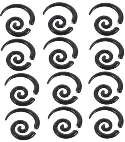 Boucles D'oreilles Escargot Spirales Asymétriques en Acier Inoxydable Noir | Acrylique et Cuivre, Finition Soignée, Port Confortable, pour Fêtes et Autres Occasions