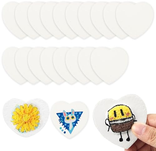 FULHANY Papel de estraza 20pcs Papel de Espuma con Textura, 7 x 6 cm Redondo Blanco para Dibujar Manualidades para Niños Pintura Acrílica