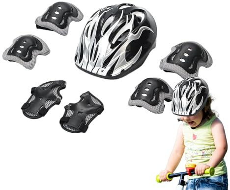 Équipement de Protection de Patinage pour, Casque et Coussinets Respirants pour 5 à 10 Ans, Hockey, Baseball, Breakdance, Skateboard, Patins à roulettes, Trottinette