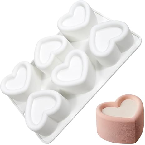 Acunny silikonbakformar för bakning – med non-stick beläggning och 6 tråg, bakform för moussekakor och desserter, för choklad, bakverk, glass, fester, sammankomster, helgdagar, för
