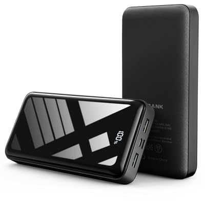 Power Bank 27,000mAh Fast Charging 22.5W, QC 4.0 USB C Input & Output PD 20W, Portable Charger Mobile Phone Battery Black Compatible for Smartphone, iPad and more