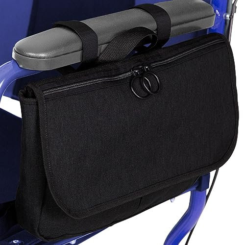 Vive Borsa per accessori per sedia a rotelle, borsa per bracciolo laterale, per deambulatori, sedie a rotelle elettriche, scooter, organizer per anziani, anziani, adulti, leggera, resistente