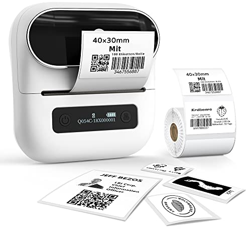 Phomemo M220 - Impresora de Etiquetas Bluetooth portátil para Etiquetas térmicas de 3 Pulgadas, Dispositivo de etiquetado Autoadhesivo para códigos de Barras, hogar, para Android e iOS, Color Blanco